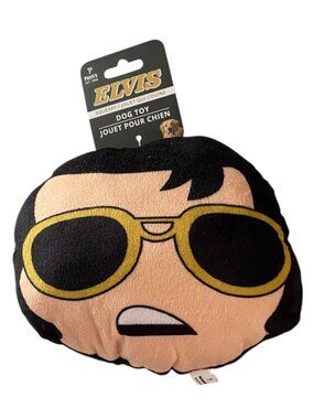 Elvis Presley with Sunglasses Plush 6 3/4" Dog Toy Squeak